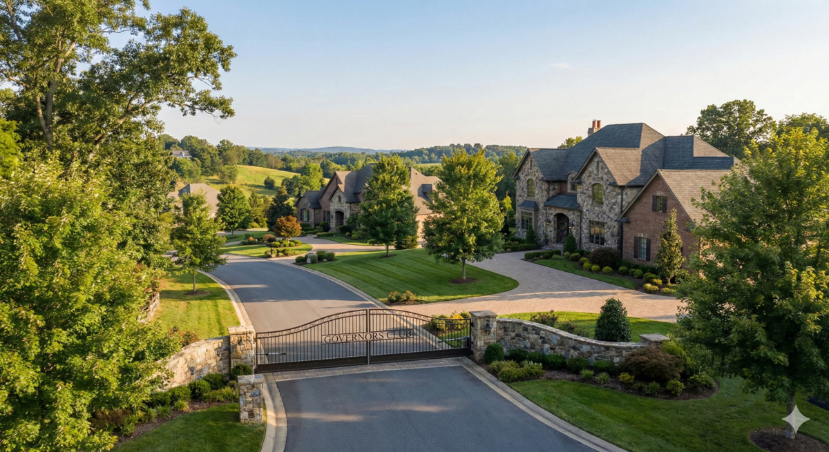 Luxury homes in Governors Club, a gated community in Brentwood, Tennessee