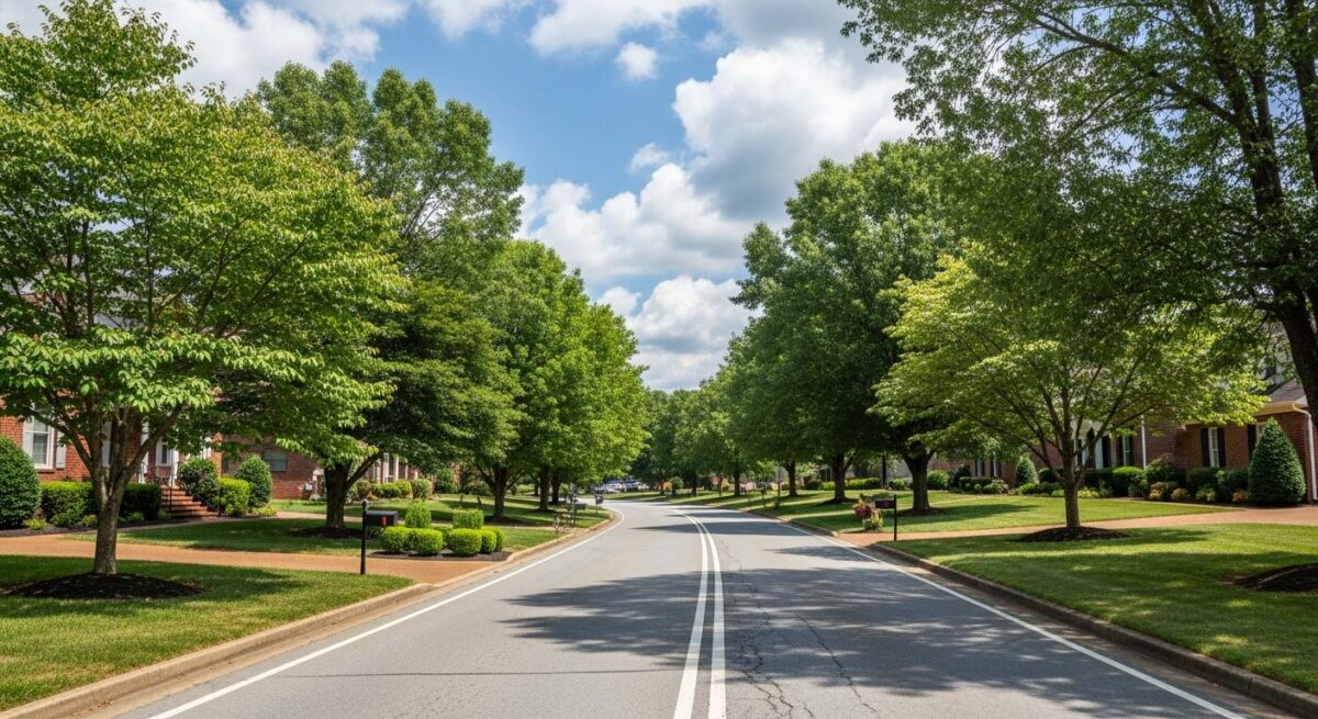 Saundersville Hendersonville TN established residential neighborhood with mature trees