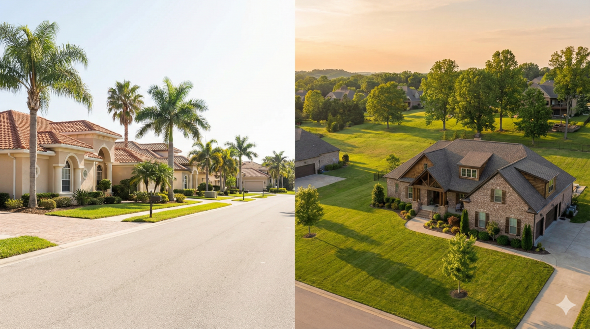 Moving to Nashville from Florida comparison showing lifestyle and housing differences