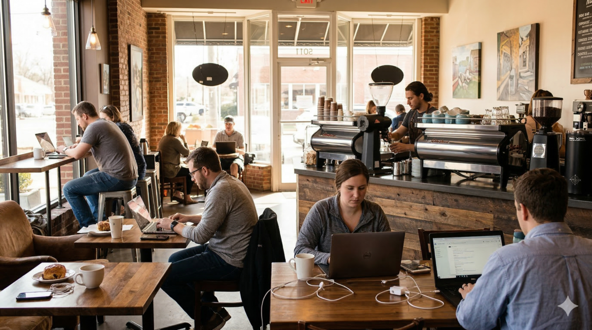 Mount Juliet Tennessee coffee shop interior with espresso bar