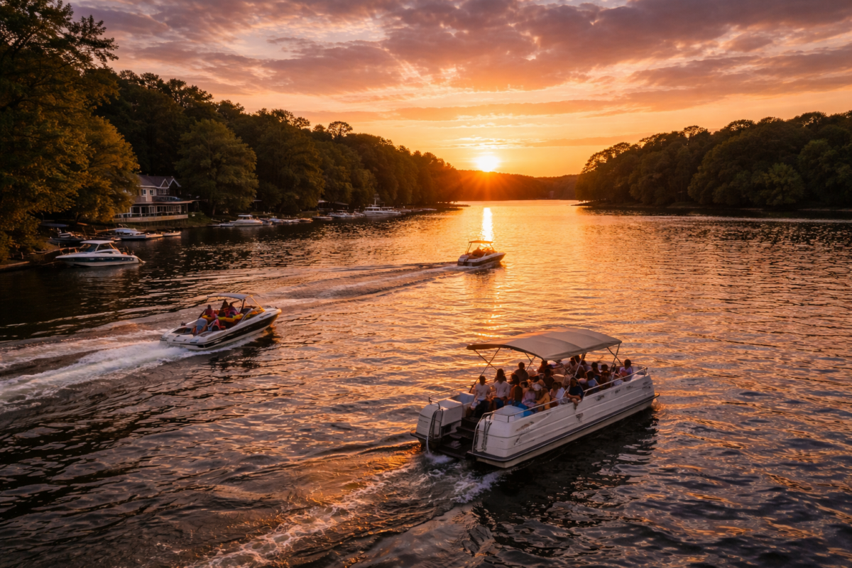 Old Hickory Lake Hendersonville TN with boats