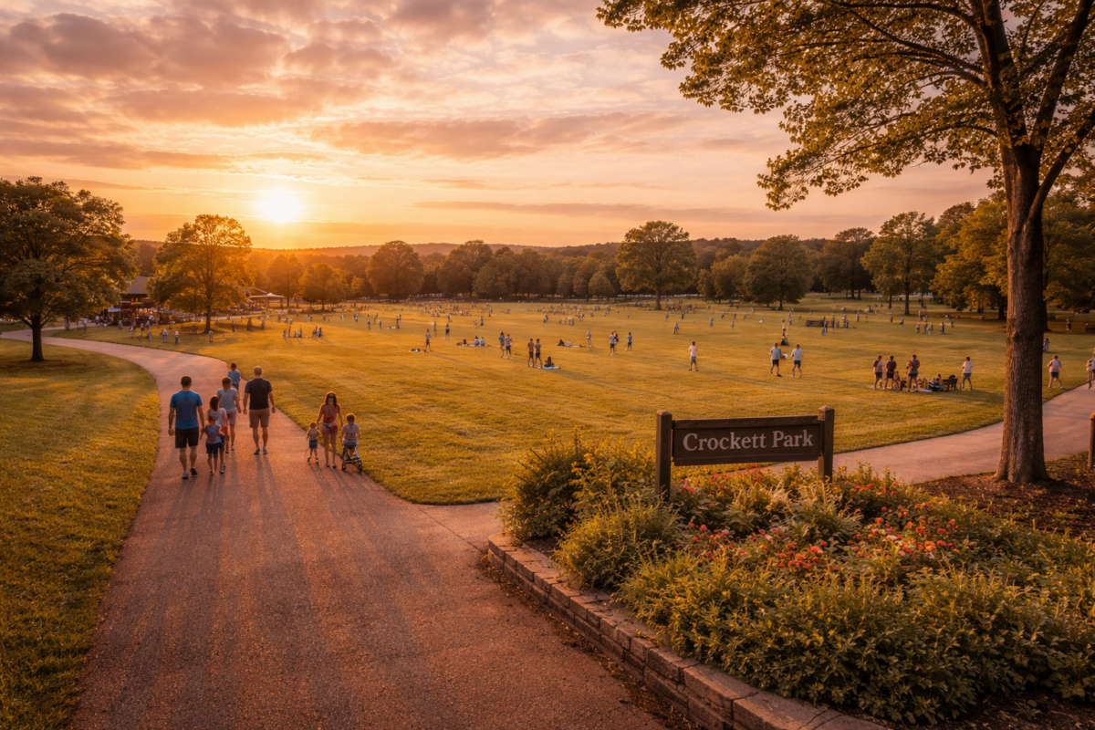 Crockett Park in Brentwood Tennessee with walking trails and green space
