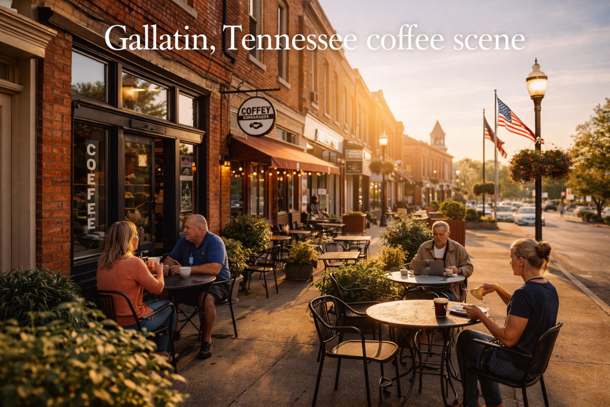 downtown Gallatin Tennessee coffee shop